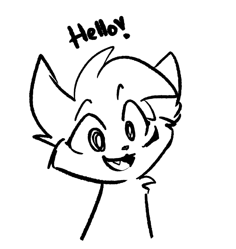 Cartoon cat saying 'Hello!'